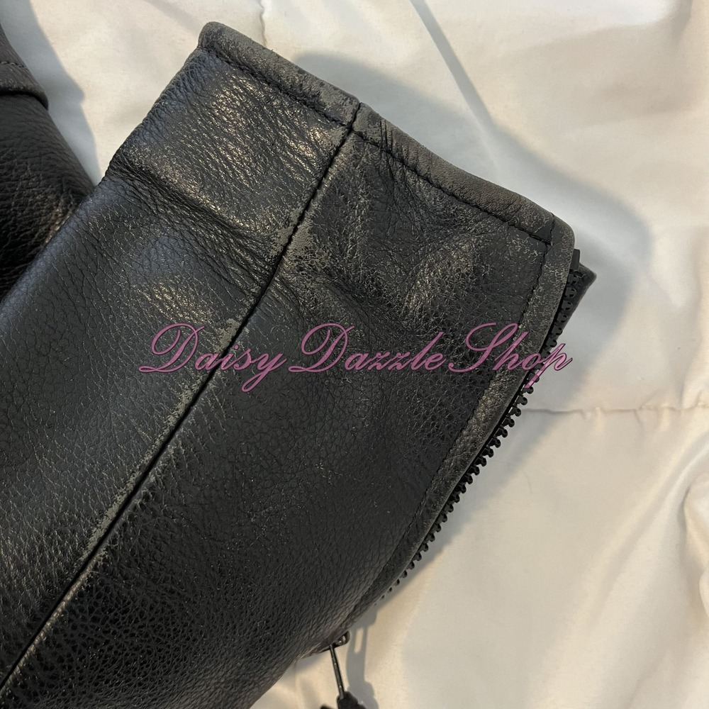 🏍️River Road Men's Leather MC Jacket Sz 46 Black W/ Thinsulate Liner HD Patch - Picture 15 of 16